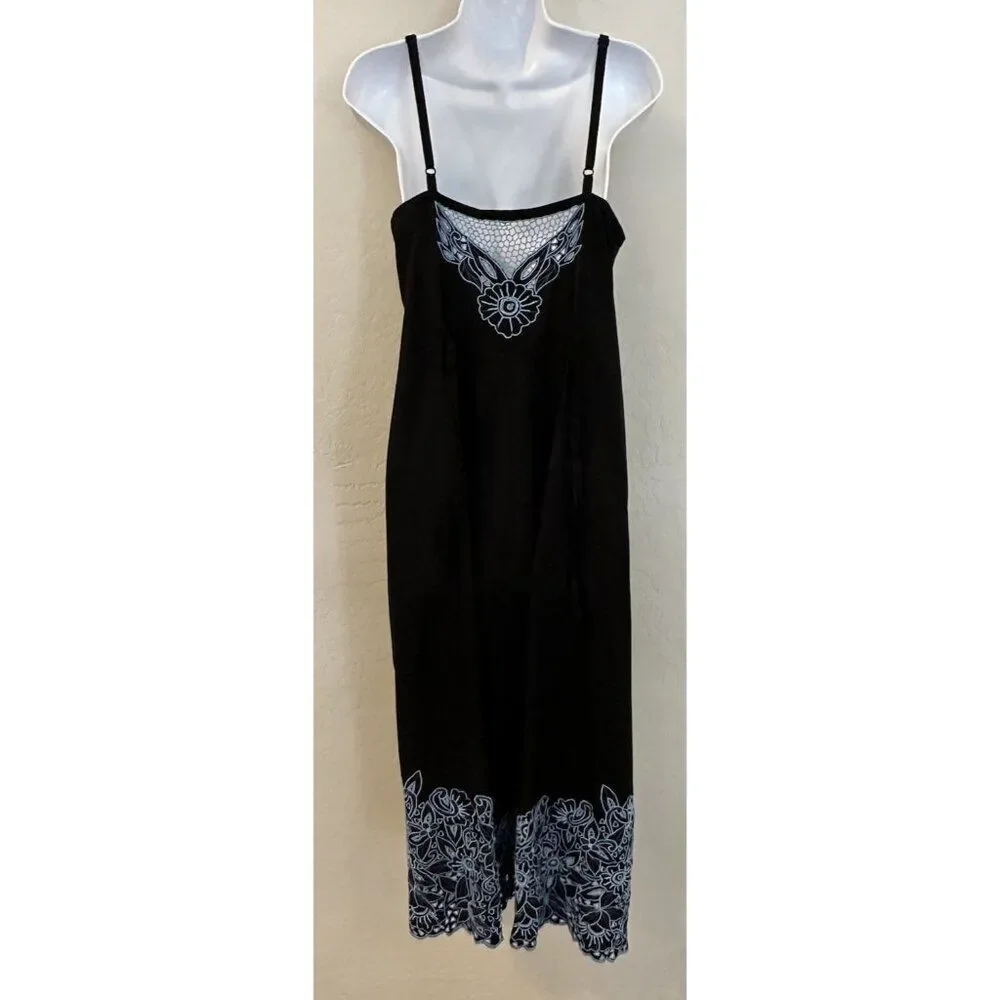 Button Down Embroidered Lace Bohemian Dress 90’s Western Coastal Cowgirl - Picture 11 of 15